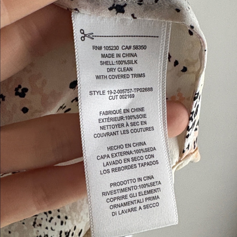 Equipment Cream and Black Floral Blouse - Picture 8 of 8